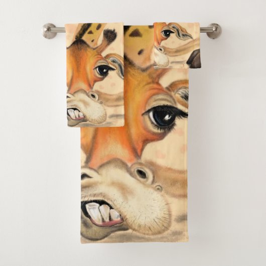 Funny Giraffe Bath Handtücher (Insitu)