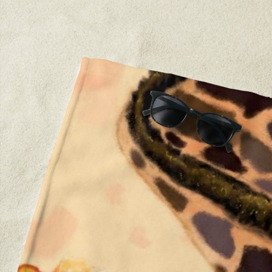 Funny Giraffe Beach Handtuch Gentleman mit Rose (Beispiel)