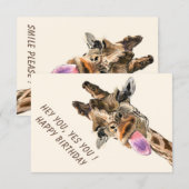 Funny Giraffe Birthday Card (Vorne/Hinten)