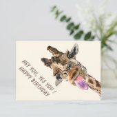Funny Giraffe Birthday Card (Stehend Vorderseite)