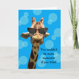 Funny Giraffe Birthday Card Karte