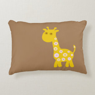 Funny Giraffe Blume Retromuster Dekokissen