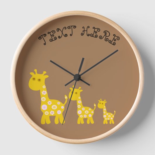 Funny Giraffe Blume Retromuster Uhr (Vorderseite)