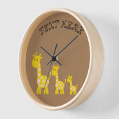 Funny Giraffe Blume Retromuster Uhr (Winkel)