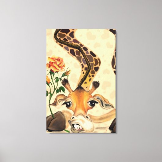 Funny Giraffe Canvas Print Leinwanddruck (Vorderseite)