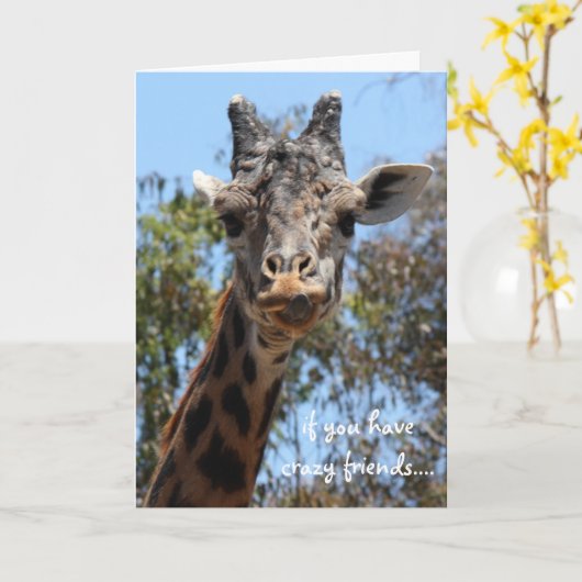 Funny Giraffe Card, Freunde sind alles! Karte (Gelbe Blume)
