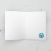 Funny giraffe Cartoon Blue Kindergeburtstag Card Karte (Innenseite)