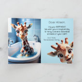 Funny Giraffe Child Geburtstag Karte (Innenseite)