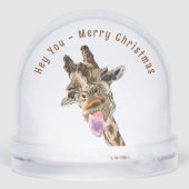 Funny Giraffe Christmas Schneekugeln (Rückseite)