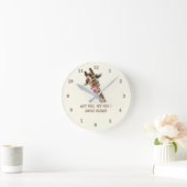 Funny Giraffe Clock mit benutzerdefinierten Text u Runde Wanduhr (Zuhause)