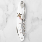 Funny Giraffe Corkschraube Lächeln - Benutzerdefin Kellnermesser (Rückseite)