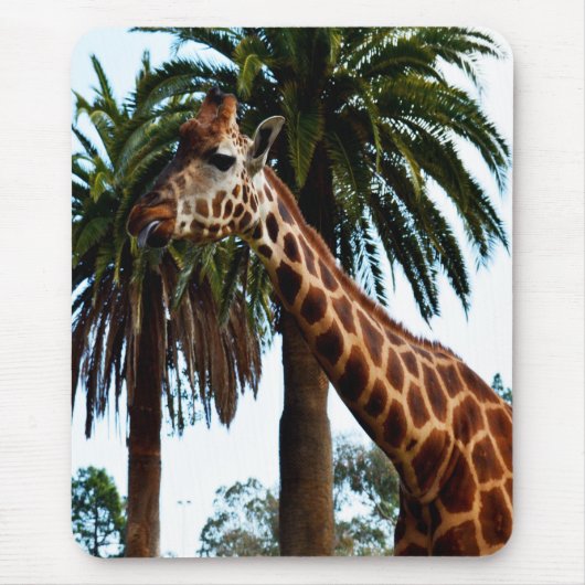 Funny Giraffe, der eine Himbeere gibt, Mousepad (Vorne)