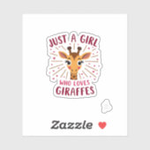 Funny Giraffe Design For Women Girls Safari Giraff Aufkleber (Blatt)