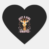 Funny Giraffe Design For Women Girls Safari Giraff Herz-Aufkleber (Vorderseite)