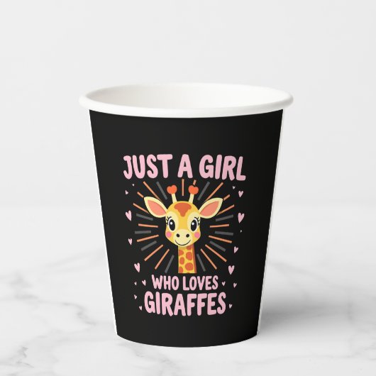 Funny Giraffe Design For Women Girls Safari Giraff Pappbecher (Vorderseite)