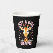 Funny Giraffe Design For Women Girls Safari Giraff Pappbecher (Vorderseite)