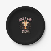 Funny Giraffe Design For Women Girls Safari Giraff Pappteller (Vorderseite)