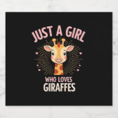 Funny Giraffe Design For Women Girls Safari Giraff Schaumweinetikett (Einzelnes Label)