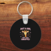 Funny Giraffe Design For Women Girls Safari Giraff Schlüsselanhänger (Vorderseite)