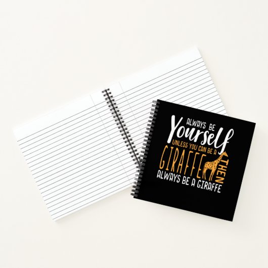 Funny Giraffe Design immer ein Giraffe sein Notizblock (Innenseite)