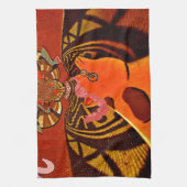 Funny Giraffe: Ein kaleidoskopischer afrikanischer Küchentuch (Vertikal)