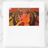 Funny Giraffe: Ein kaleidoskopischer afrikanischer Rechteckiger Aufkleber (Tasche)