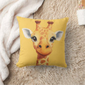 Funny Giraffe Face Yellow Kids Room Kinderzimmer Kissen (Decke)