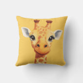 Funny Giraffe Face Yellow Kids Room Kinderzimmer Kissen (Rückseite)