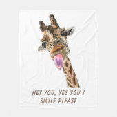 Funny Giraffe Fleece Blanket (Vorderseite)