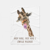 Funny Giraffe Fleece Blanket - Custom Text (Vorderseite)