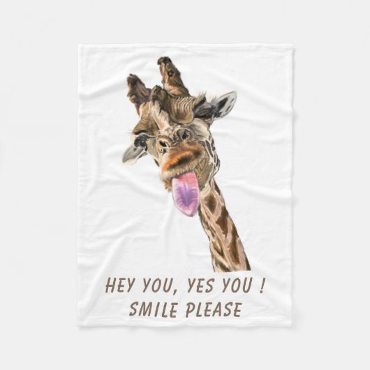 Funny Giraffe Fleece Blanket - Custom Text (Vorderseite)