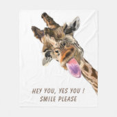 Funny Giraffe Fleece Blanket - Custom Text (Vorderseite)