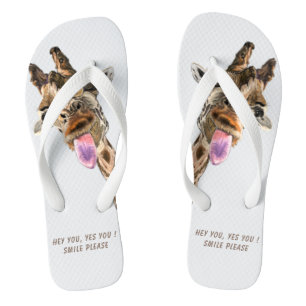 Funny Giraffe Flip Flops Lächeln - Benutzerdefinie Badesandalen