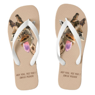 Funny Giraffe Flip Flops Smile - Farben auswählen Badesandalen