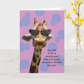 Funny Giraffe Geburtstagskarte für Mädchen Karte (Gelbe Blume)