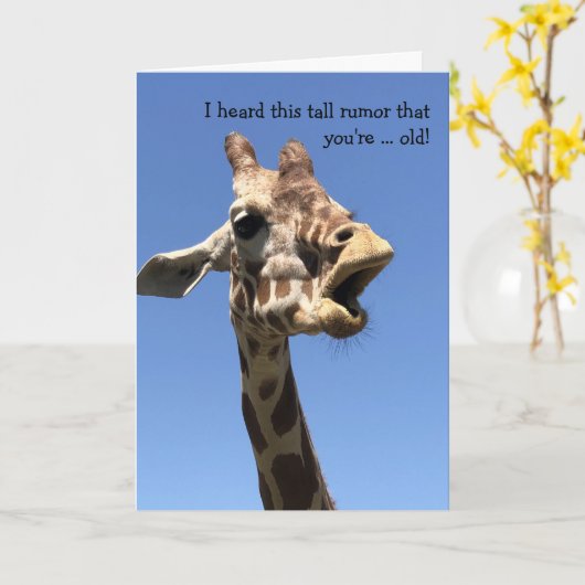 Funny Giraffe Geburtstagskarte Karte (Gelbe Blume)