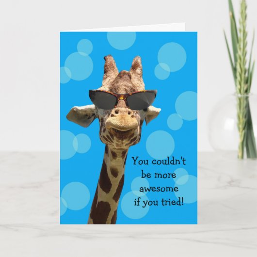Funny Giraffe Geburtstagskarte Karte (Vorderseite)