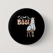 Funny Giraffe Ghost Boo Shirt Cute Animal Hallowee Button (Vorderseite)