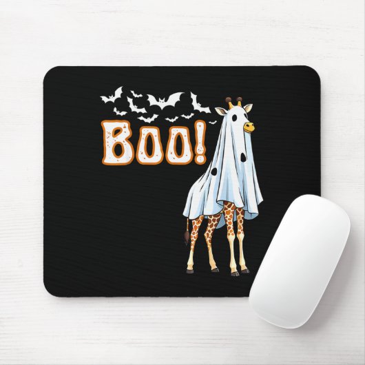 Funny Giraffe Ghost Boo Shirt Cute Animal Hallowee Mousepad (Mit Mouse)