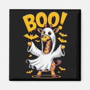 Funny Giraffe Ghost Costume Boo Halloween Outfit Magnet