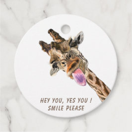 Funny Giraffe Gift Tags Lächeln - Benutzerdefinier Geschenkanhänger