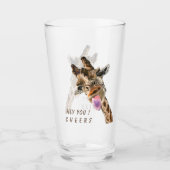 Funny Giraffe Glass Cheers - Custom Text Glas (Vorderseite)