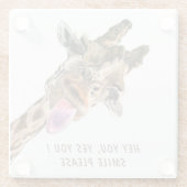 Funny Giraffe Glass Untersetzer Lächeln - Benutzer (Rückseite)
