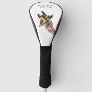 Funny Giraffe Golf Head Cover - Custom Text Headcover