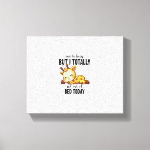 Funny Giraffe Got heute aus dem Bett Leinwanddruck