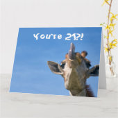 Funny Giraffe Happy 21. Geburtstag Karte (Gelbe Blume)