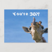 Funny Giraffe Happy 30. Geburtstag Postkarte (Vorderseite)