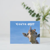 Funny Giraffe Happy 40. Geburtstag Postkarte (Stehend Vorderseite)