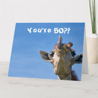 Funny Giraffe Happy 50. Geburtstag Karte