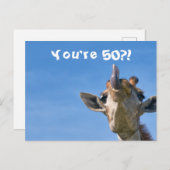 Funny Giraffe Happy 50. Geburtstag Postkarte (Vorne/Hinten)